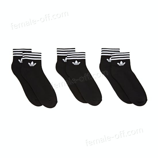 The Best Choice Adidas Originals Trefoil 3 Pack Ankle Fashion Socks - -1