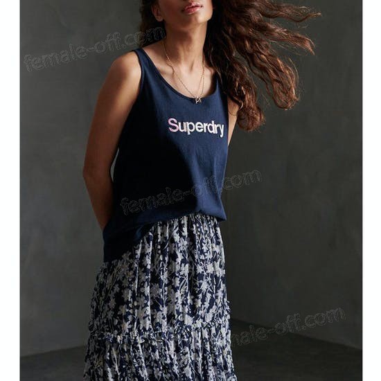 The Best Choice Superdry Swiss Logo Embroidered Classic Womens Tank Vest - -6