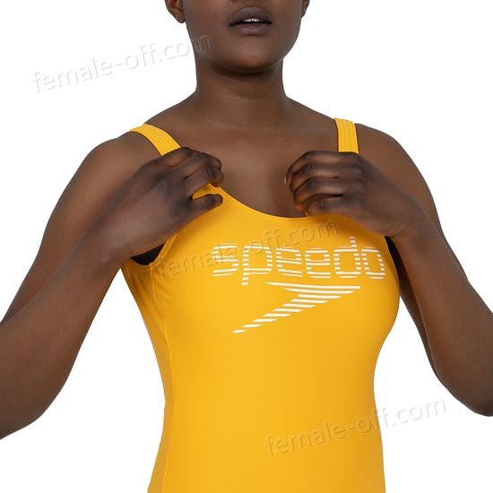 The Best Choice Speedo Stripe Logo Deep U-back 1 Piece Womens Swimsuit - -2
