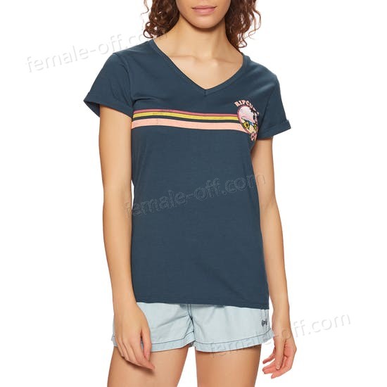 The Best Choice Rip Curl Golden State V Neck Womens Short Sleeve T-Shirt - -0