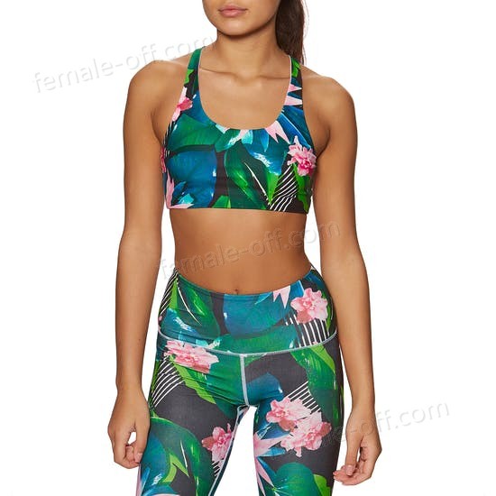 The Best Choice Planet Warrior Tropical Recycled Plastic Yoga Sports Bra - -0