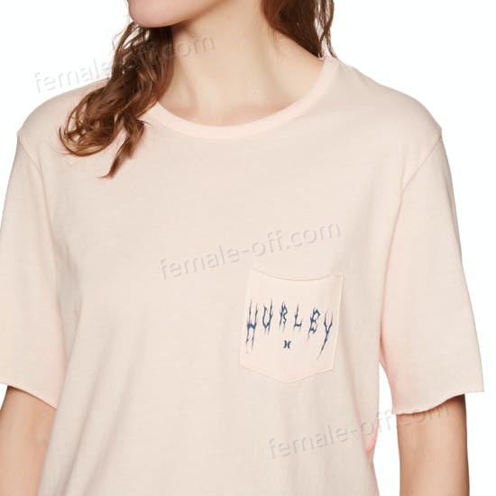 The Best Choice Hurley Metal Blades Crop Pocket Crew Womens Short Sleeve T-Shirt - -1