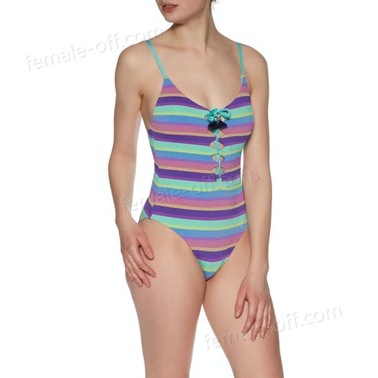 The Best Choice Seafolly Bajastripe V Neck Maillot Purple Haze Womens Swimsuit - The Best Choice Seafolly Bajastripe V Neck Maillot Purple Haze Womens Swimsuit