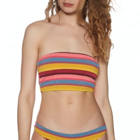 The Best Choice Seafolly Bajastripe Longline Tube Saffron Womens Bikini Top